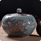 红龙 茶叶罐陶瓷 汝窑紫砂密封陶罐包装礼盒大号哥窑冰裂普洱茶罐