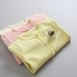 韩版童装春秋女童长袖针织衫1-2-3-4岁女宝宝上圆领儿童毛衣开衫