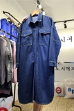 2016韩版秋季新款时尚女装宽松中长款牛仔衬衫大码休闲衬衣外套潮