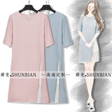 2016夏季新款韩版针织短袖蕾丝开叉套装裙两件套女时尚气质显瘦潮