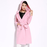 新款女装 韩版简约时尚高档双面羊绒羊毛中长款毛呢大衣外套