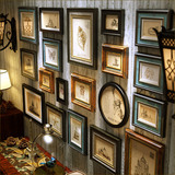 奢华古典欧式大面积实木相框创意照片墙复古时尚餐厅客厅相框墙