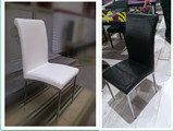 欧式餐椅白色休闲椅简约餐桌椅子软包餐台椅现代靠背椅饭店不锈钢