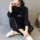 欧洲站时尚休闲毛衣韩版宽松针织套装两件套女潮14EY63