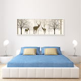 北欧装饰画客厅现代简约沙发背景电视墙长幅挂画卧室床头壁画小鹿
