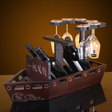 欧式红酒架创意摆件木质红酒杯架倒挂木制葡萄酒架子时尚货船包邮