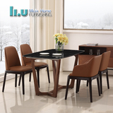 北欧大理石餐桌椅组合简约现代长方形6人实木饭桌 客厅餐厅小户型