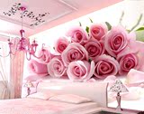 5D婚房温馨浪漫玫瑰花 卧室床头沙发电视机背景墙墙纸壁画包邮
