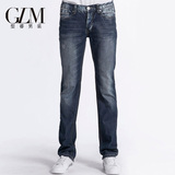 GLM男装精品 情侣款修身紧身牛仔裤 青年性感中低腰拉链长裤