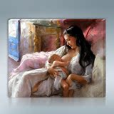 数字油画diy欧式手绘人体艺术人物装饰画美女母爱恋母亲情母乳