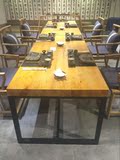 实木铁艺宜家做旧饭桌办公桌书桌复古酒吧咖啡厅餐桌椅子出口外贸
