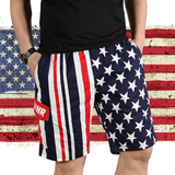大裤衩男夏季宽松男士沙滩纯棉大码休闲短裤子运动美国奥运会国旗