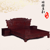 红木床酸枝木双人床1.8米中式明清古典实木雕花大床卧室家具婚床
