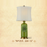 景德镇陶瓷台灯古典新中式美式卧室灯简约床头灯欧式全铜陶瓷台灯