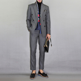 2016春季新品韩国男装双排扣修身西服套装男士礼服休闲西装两件套