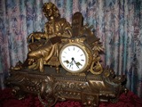 法国1880年左右西洋古董钟表－欧式金属雕花人物机械机芯大座钟
