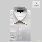 POLO马球协会经典本白色纯棉免烫男长袖衬衫 男士商务正装衬衣