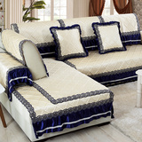 高档夏季棉麻沙发垫欧式防滑布艺沙发套纯色组合沙发靠背巾可定制