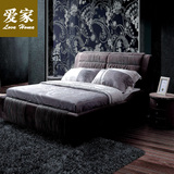 爱家 床 简约现代软床 储物气动床 小户型布艺床 双人床1.8米 A14