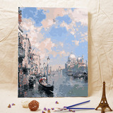 diy数字油画客厅风景花卉情侣大幅欧式数码自己画 威尼斯大运河