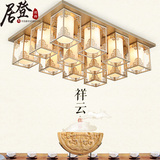 新中式吸顶灯 现代创意长方形客厅餐厅灯阳台过道玄关大气LED灯饰