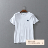 外贸原单 韩国单 春夏新款男装 时尚休闲小刺绣纯色圆领短袖T恤衫