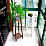 白色实木花架/绿萝多层落地式盆景花架子/阳台客厅室内木质花盆架