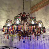漫咖啡 东南亚泰式风格彩色水晶客厅吊灯地中海波西米亚餐厅灯
