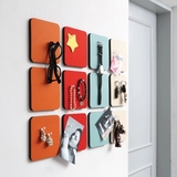 韩国代购Thehaki创意毛毡方形置物墙贴多功能彩色装饰板DIY留言板