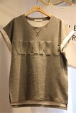 韩国代购夏季新款韩版短袖T恤女学生纯棉宽松前短后长开叉上衣潮