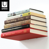 Umbra创意 金属隐形书架墙壁简易床头置物架 书刊收纳架学生书架