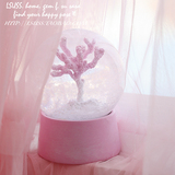 Lsuss 樱花 粉色 落樱 富士山 水晶球  简约少女风装饰摆件  小树