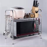 304不锈钢微波炉置物架厨房置物架烤箱架三层2层单层收纳用品调味