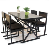 欧式餐桌星巴克甜品店桌椅铁艺实木咖啡桌办公桌电脑桌餐厅会议桌