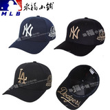 【MLB】韩国专柜正品代购NY洋基队男女鸭舌帽遮阳帽黑色金标