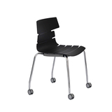 特价创意家用简约现代塑料滑轮滚轮移动办公职员电脑餐椅休闲椅子
