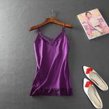 G19外贸夏季2016新款女装韩版性感蕾丝拼接紫色吊带背心打底衫女