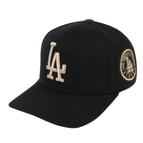 MLB棒球帽正品LA道奇队鸭舌帽男女遮阳帽黑色金标嘻哈帽韩国代购