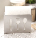 高档简约欧式创意不锈钢纸巾架 餐巾纸夹 刀叉勺餐巾座
