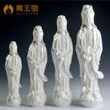 德化陶瓷佛像 观世音菩萨站像白瓷器12 14 16寸 龙头滴水观音摆件
