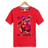 火箭哈登13号库里詹姆斯科比3D图案篮球衣服休闲运动短袖T恤衫男