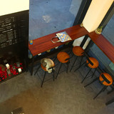 欧式铁艺实木家用酒吧台桌椅组合咖啡厅星巴克靠墙高脚长桌椅凳子