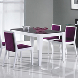 正品 餐桌椅 白色钢琴烤漆餐桌 饭桌 会议桌子 现代简约 特价餐台