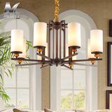 美式客厅乡村灯具简约LED欧式复古卧室餐厅吊灯北工业风酒店灯饰