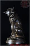国外回流清代中期铜雕猫摆件古玩古董老铜器杂件杂项收藏