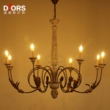 欧式复古吊灯法式客厅创意铁艺个性实木古希腊风格餐厅服装店灯具