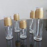 高档乳液喷雾按压玻璃空瓶30/40/50/60/80ml透明香水化妆品瓶