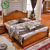 美式床全实木床 橡木双人床1.8米高箱储物婚床1.5韩式儿童床白色