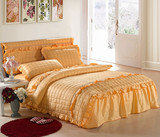 纯棉全棉床裙床罩床盖三件套夹棉床垫套床单1.2米 1.5米 1.8米床