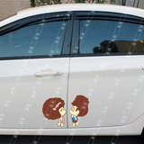 汽车贴纸 moc 可爱摩丝娃娃卡通对贴 车身侧门车门贴